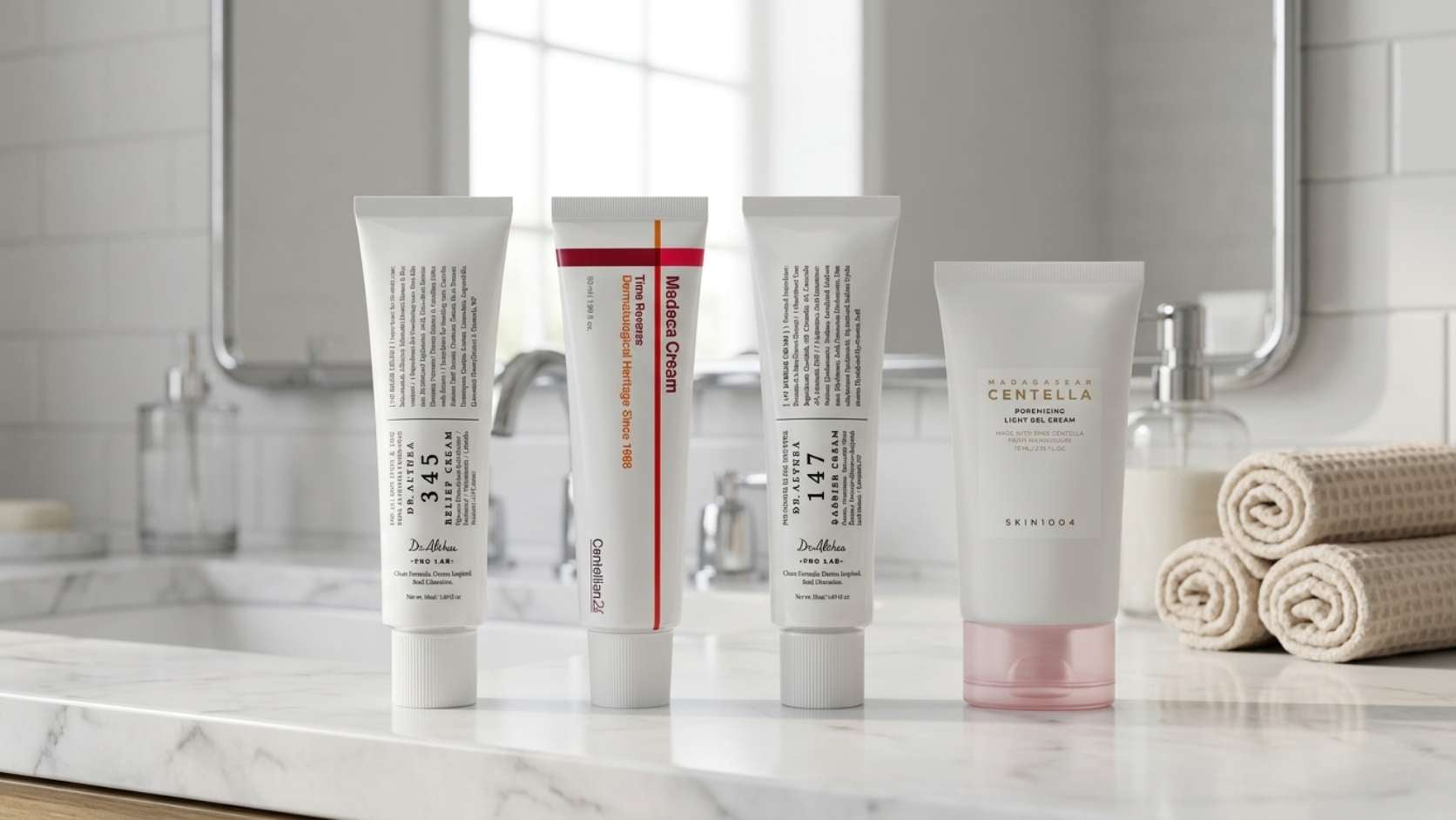 Colección de cremas faciales de skincare coreano original para hidratar y reparar la piel