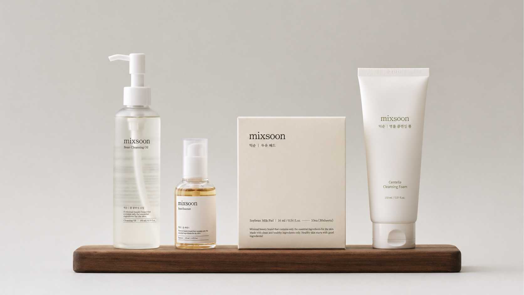 Colección de productos Mixsoon skincare coreano original con extractos puros y fermentados