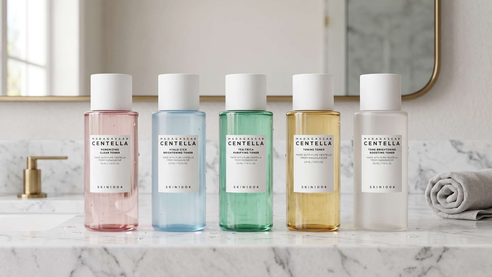 Colección de tónicos faciales de skincare coreano original para hidratar y equilibrar el pH