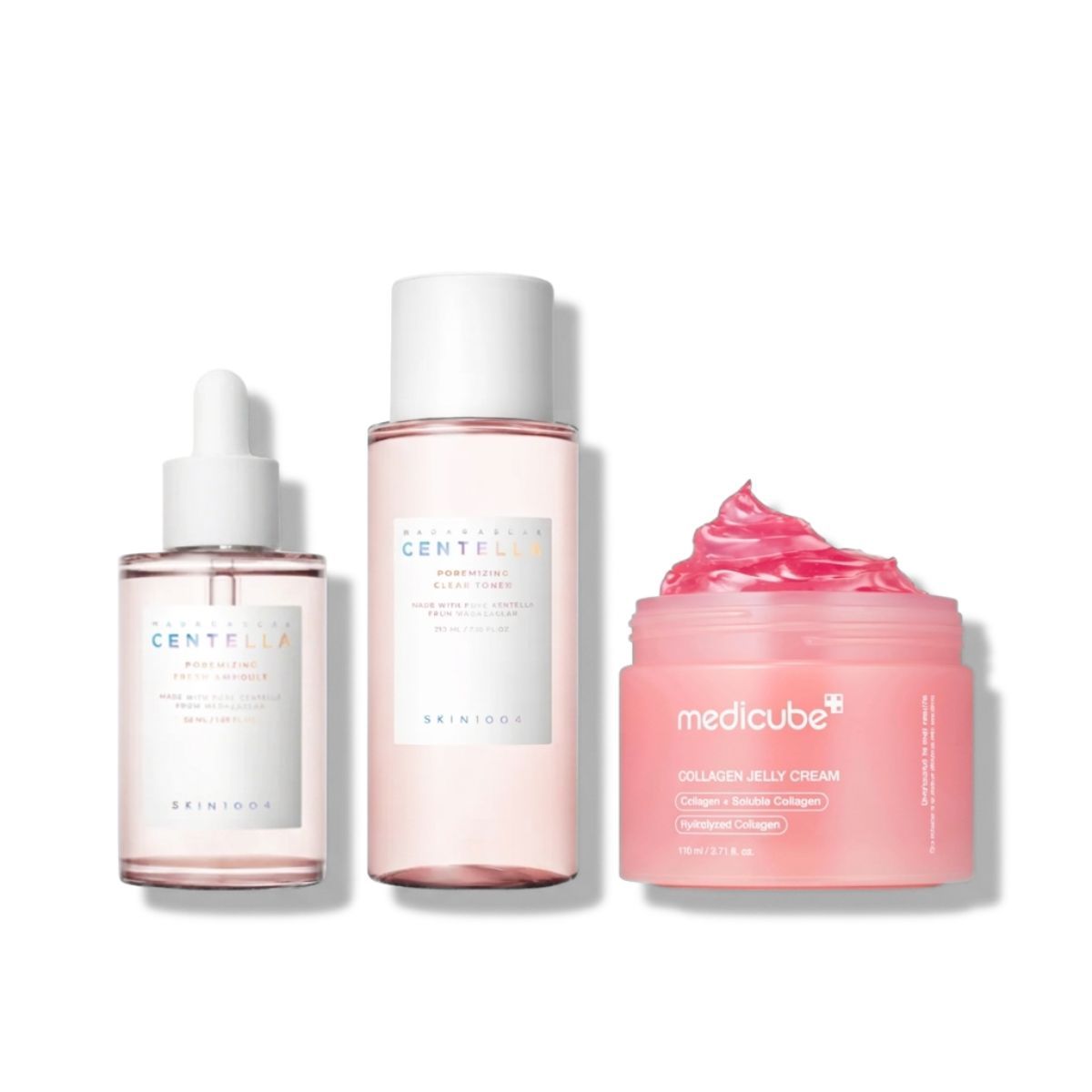 SKIN1004 + Medicube Rutina Antiporos Tóner + Ampolla + Crema Colágeno