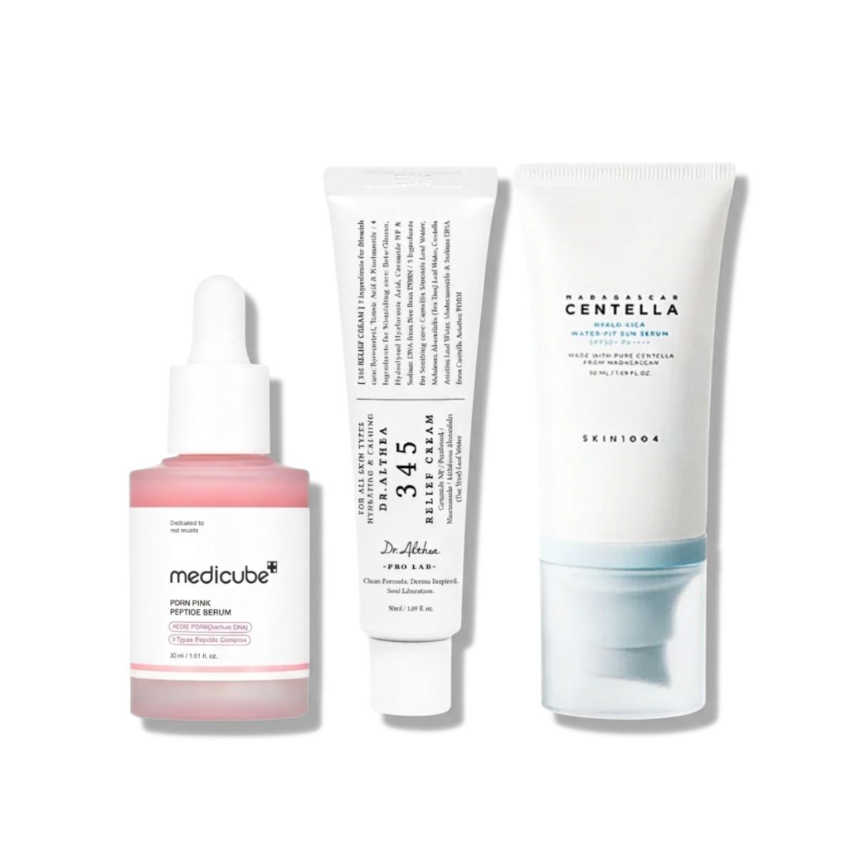 Rutina Coreana 3 Pasos Sérum PDRN + Crema Post-Acné + Protector Solar