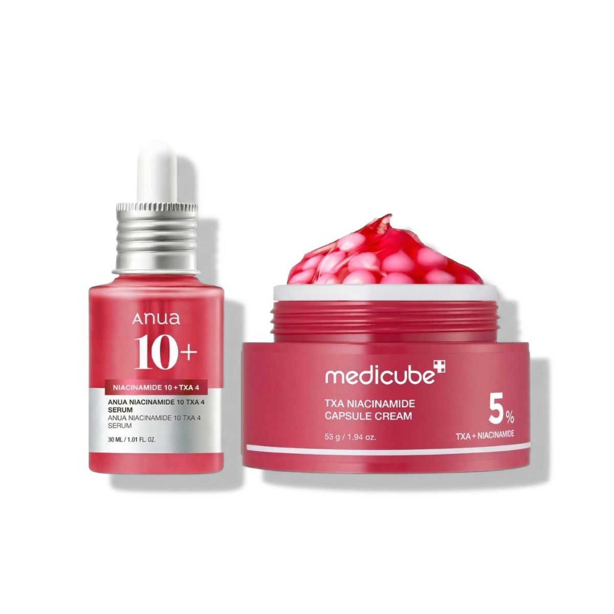 Anua + Medicube Duo Pack Post-Acné Sérum Anti-Manchas + Crema Calmante