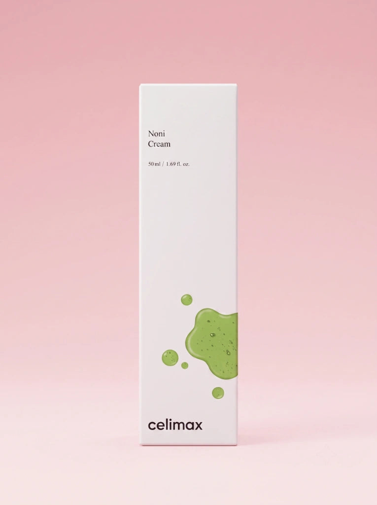 Celimax The Real Noni Energy Repair Cream. Caja exterior de cartón del tratamiento coreano para piel seca.