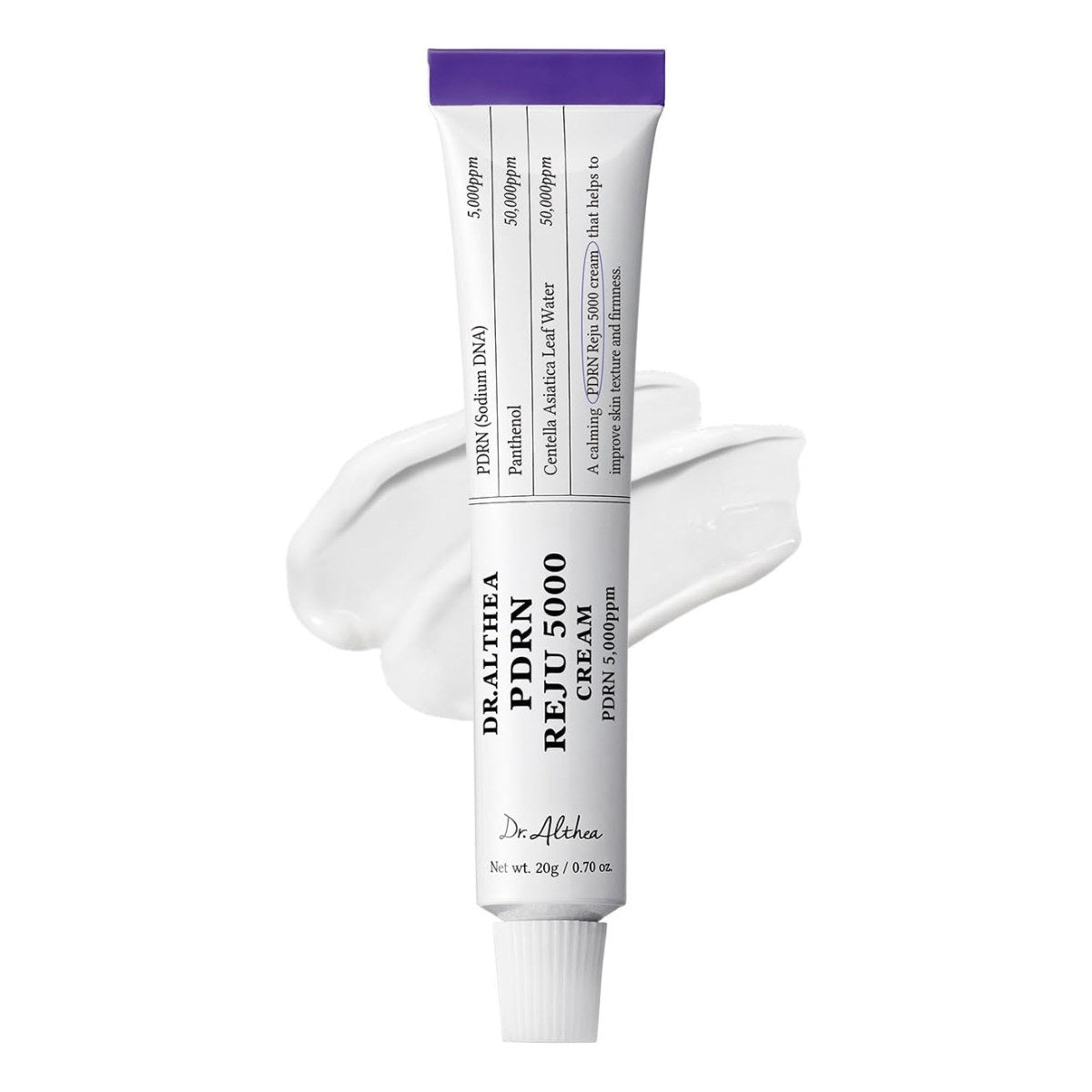 Dr. Althea PDRN Reju 5000 Cream. Envase de la crema facial regeneradora coreana, toma frontal principal.