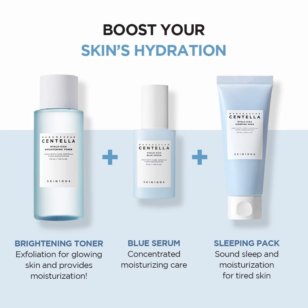 SKIN1004 Madagascar Centella Hyalu-Cica Water-Fit Sun Stick + Blue Serum Pack