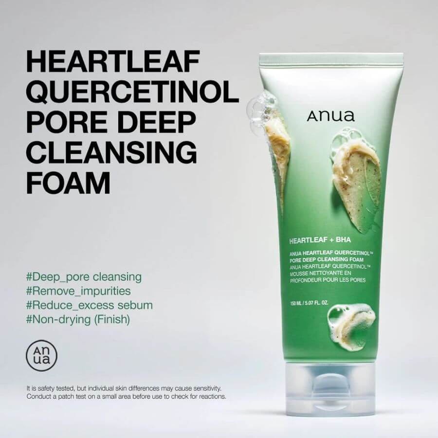 Espuma limpiadora poros y acne Anua Heartleaf Quercetinol Foam