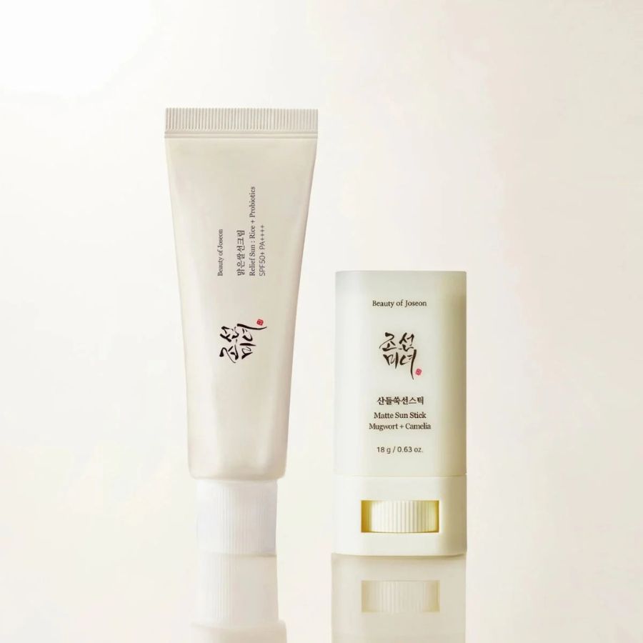 Kit proteccion solar Beauty of Joseon crema de arroz y barra mate