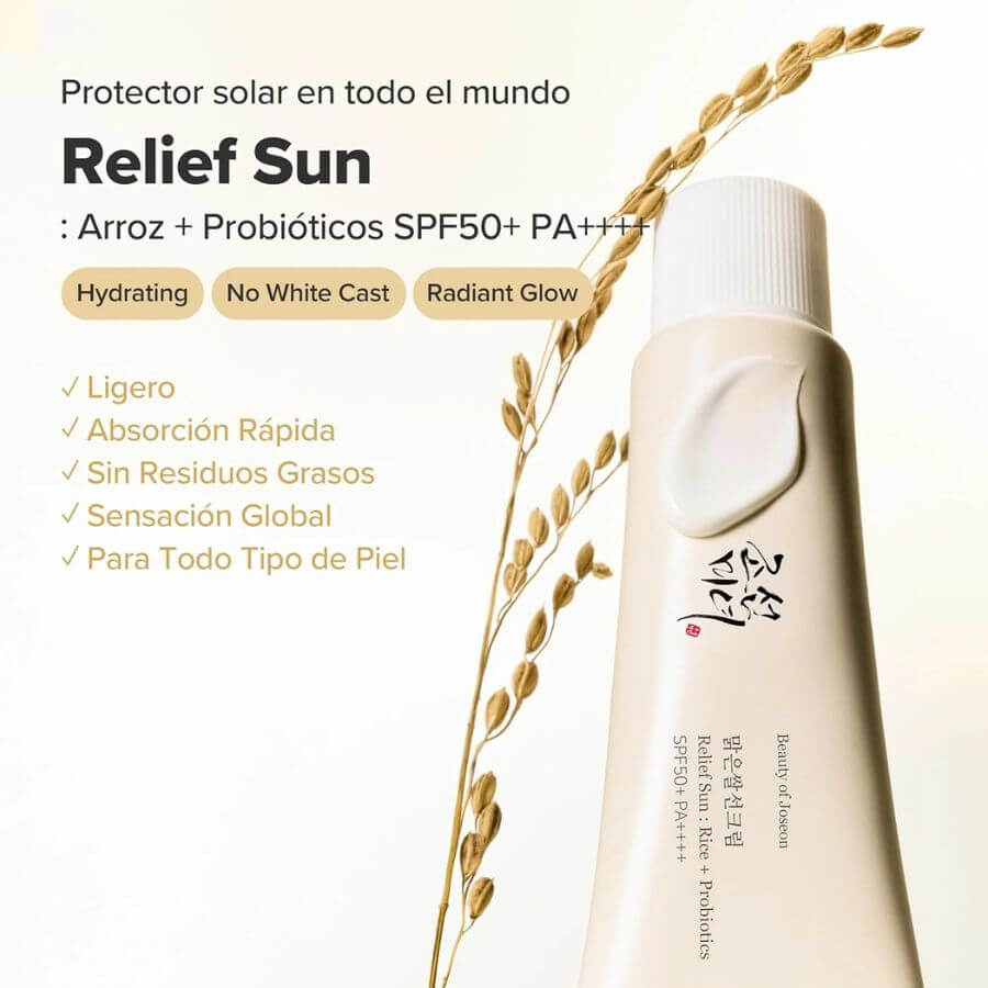 Proteccion solar SPF50 piel sensible e hidratada acabado glow