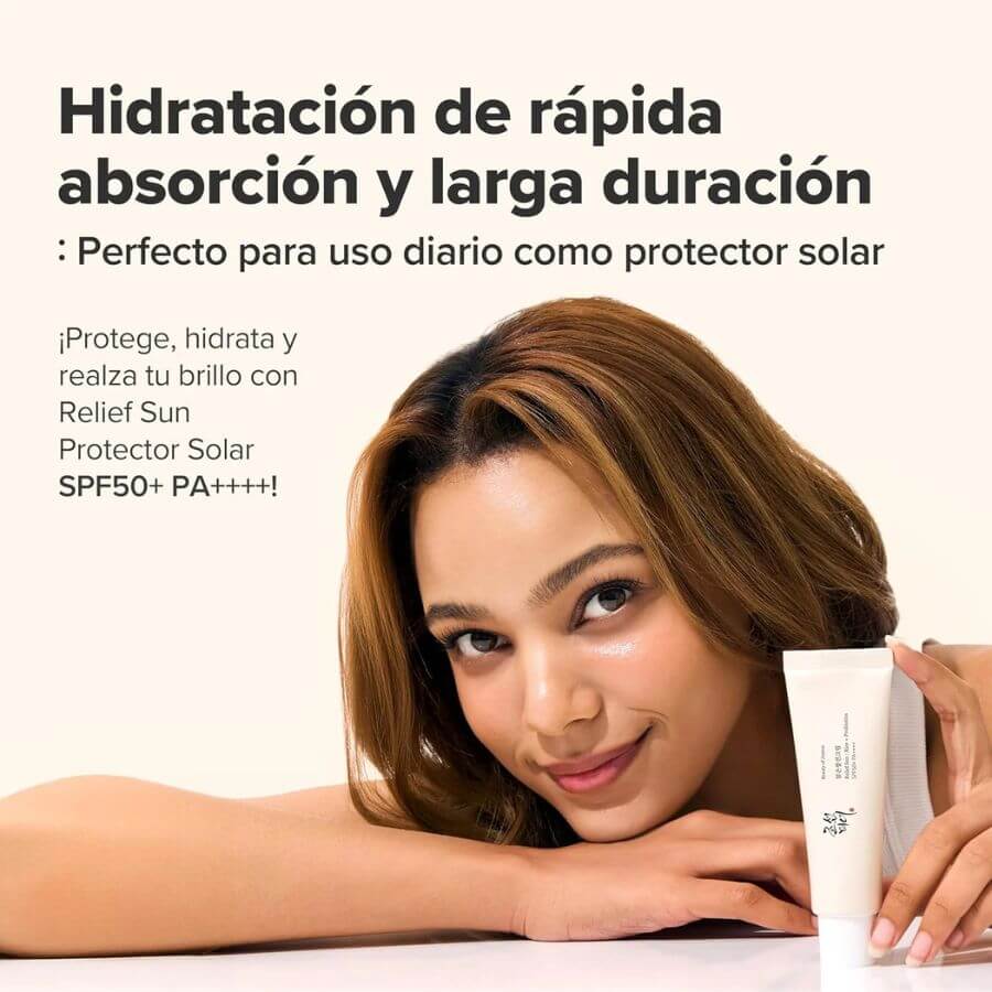 Bloqueador solar coreano textura crema ligera sin rastro blanco