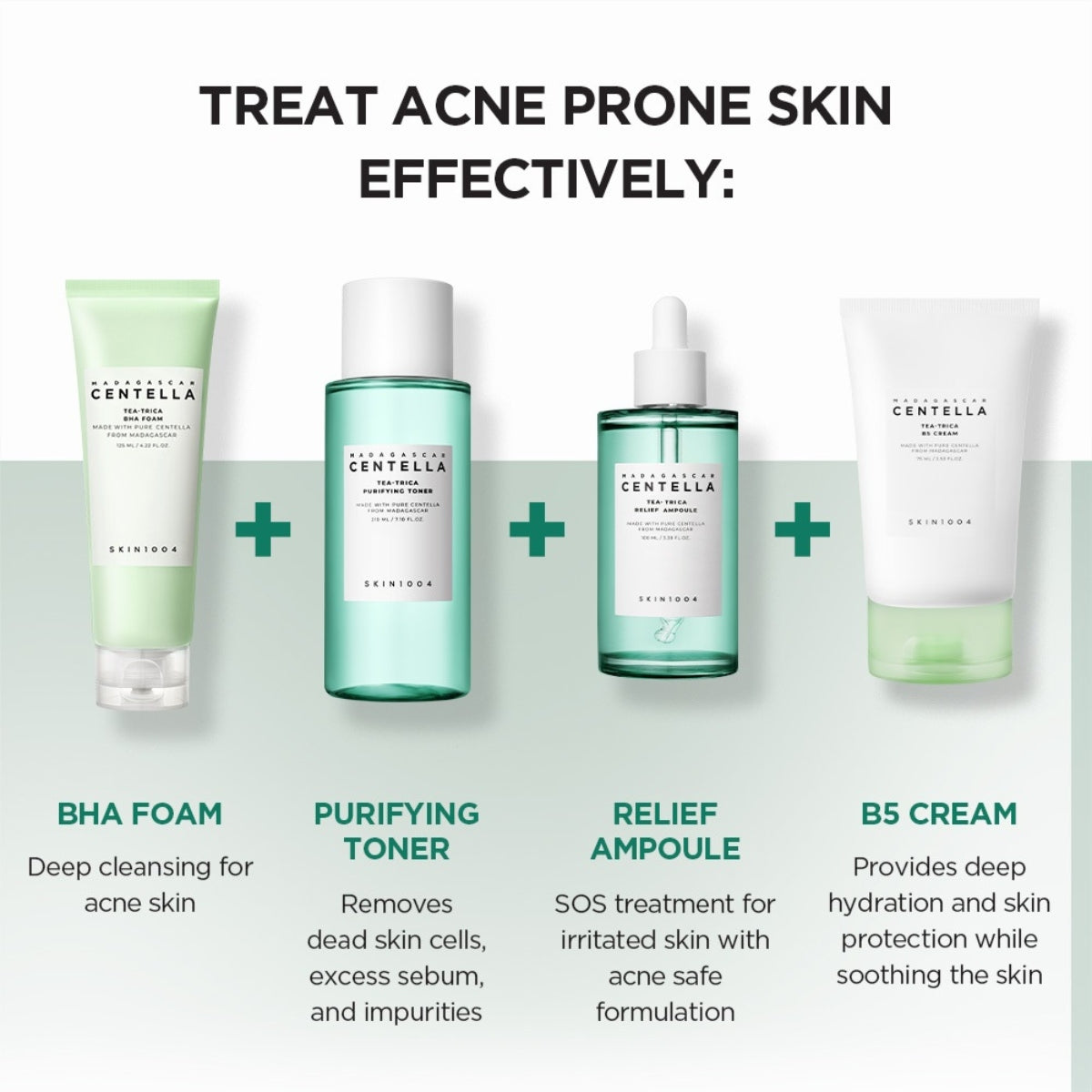 SKIN1004 Madagascar Centella Tea-Trica B5 Cream 75ml Crema Antiacné