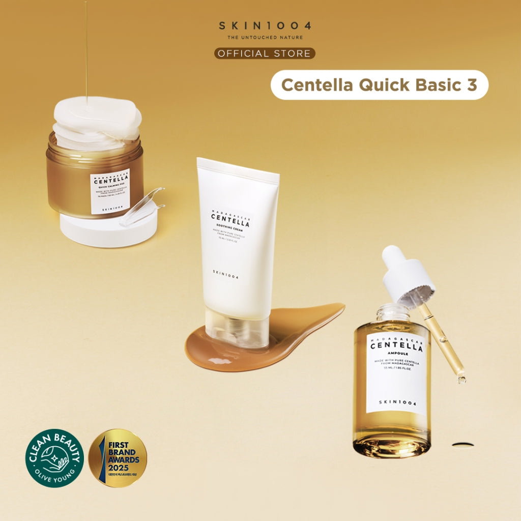 Kit tratamiento calmante Skin1004 pads ampolla 55ml y crema gel