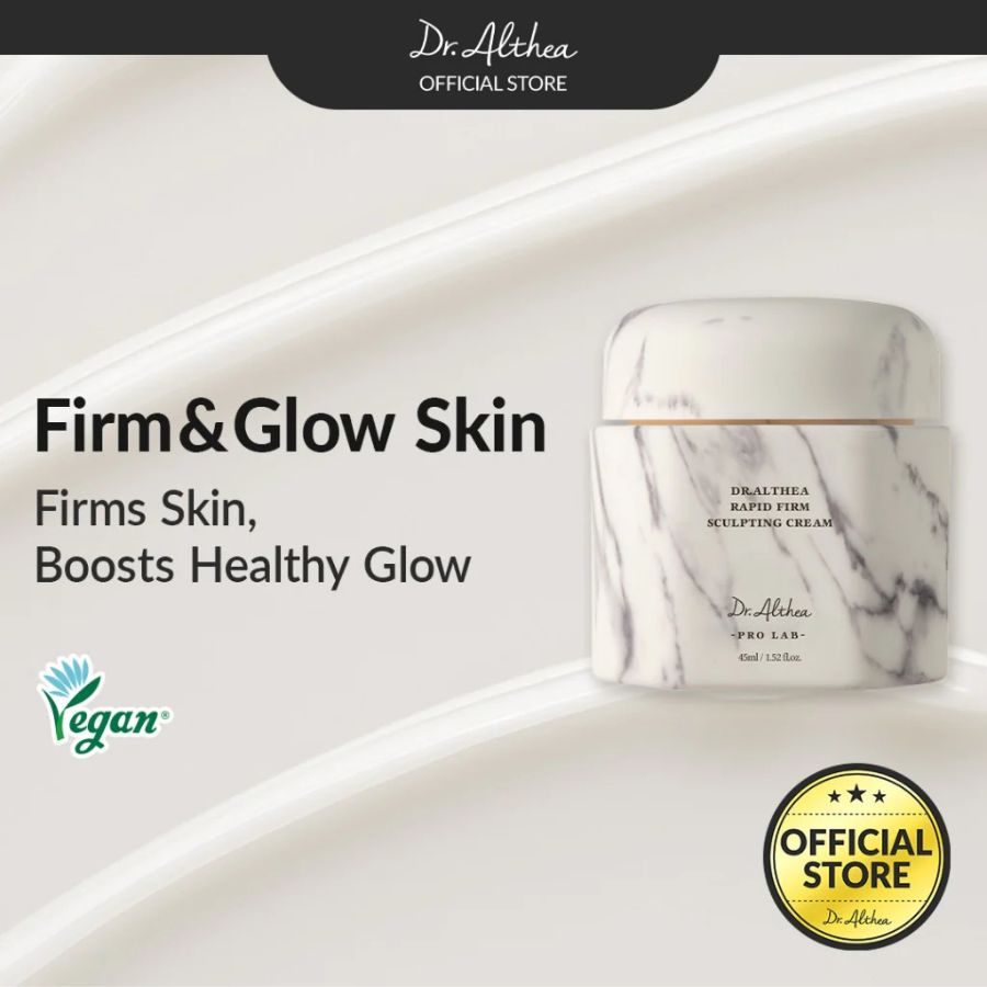 La Dr.Althea Rapid Firm Sculpting Cream es famosa por su textura única. No es una crema normal; es una fórmula elástica (tipo "telaraña") que se estira al tocarla