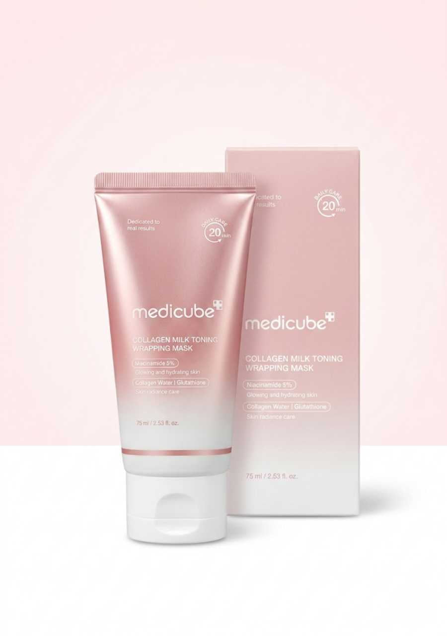 textura blanca mascarilla collagen milk medicube