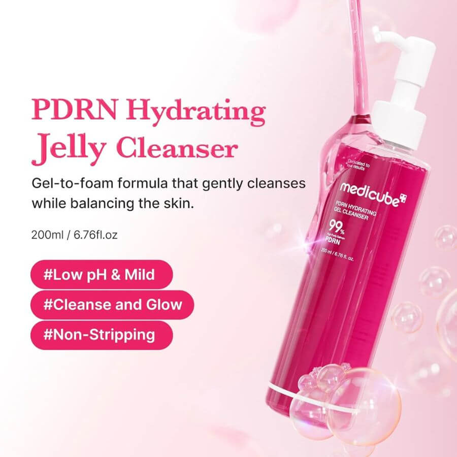 Gel limpiador facial Medicube PDRN Hydrating Cleanser ADN salmon
