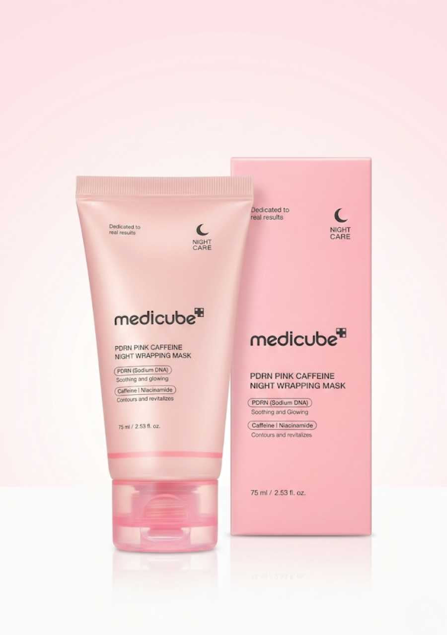 textura gel rosado mascarilla medicube pdrn pink caffeine