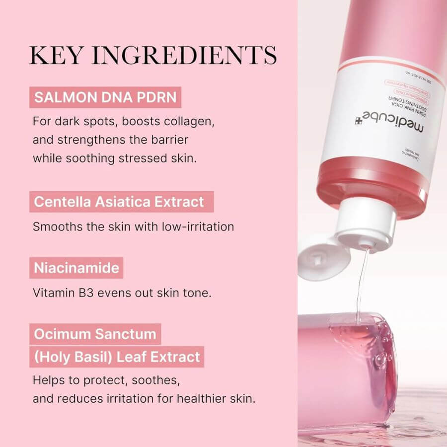 Tonico calmante rosa Medicube PDRN Pink Cica Toner piel sensible