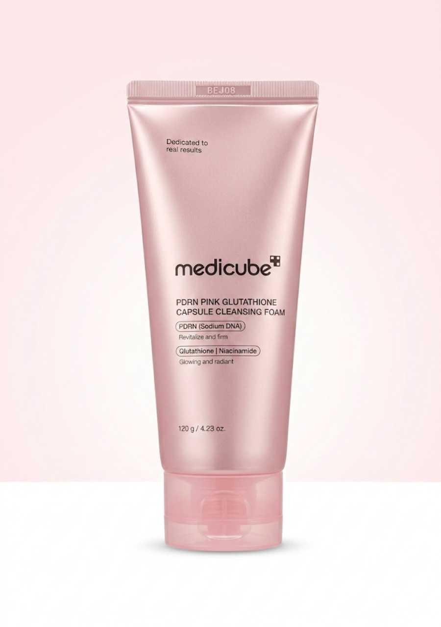 limpiador facial medicube capsulas rosadas manchas y luz
