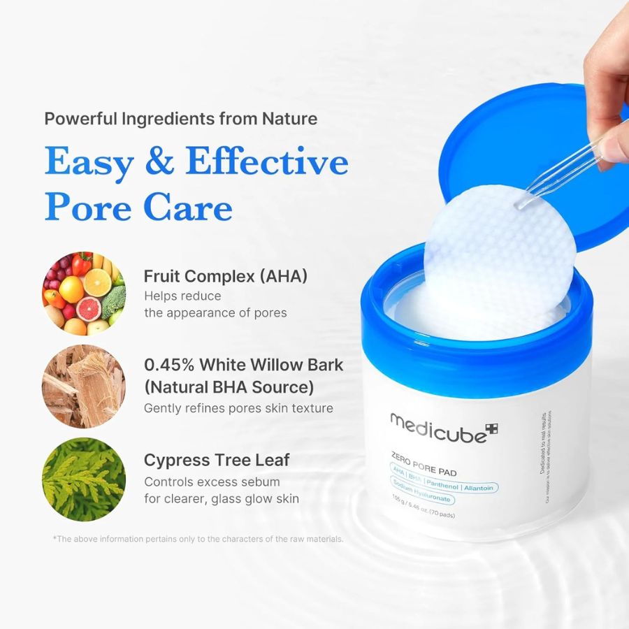 Almohadilla exfoliante AHA BHA lado rugoso y suave