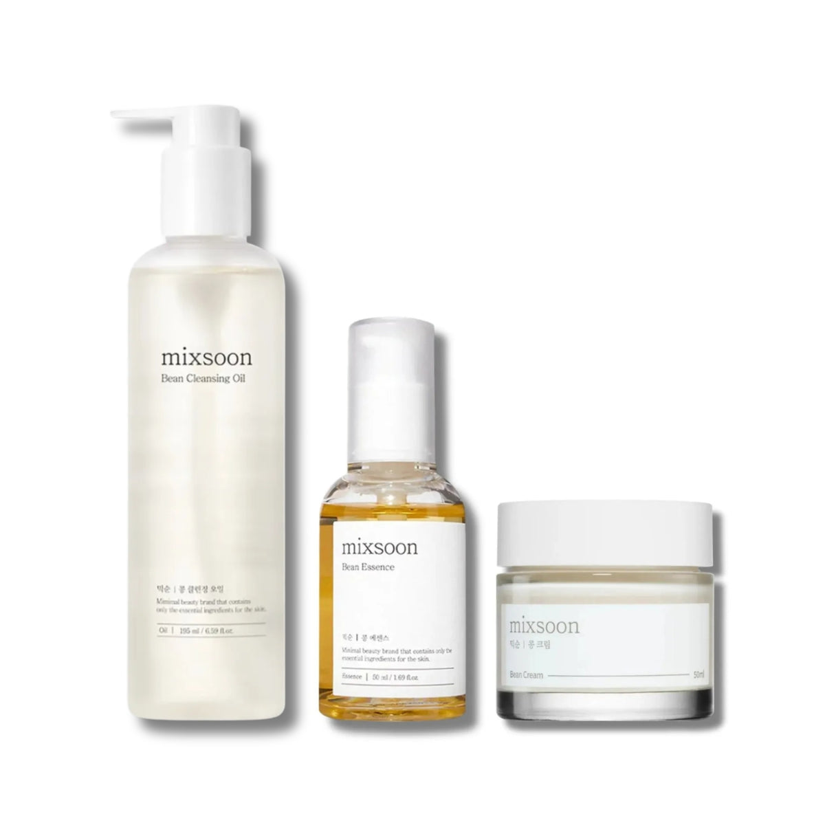Set rutina completa Mixsoon Bean Trio aceite esencia y crema soja