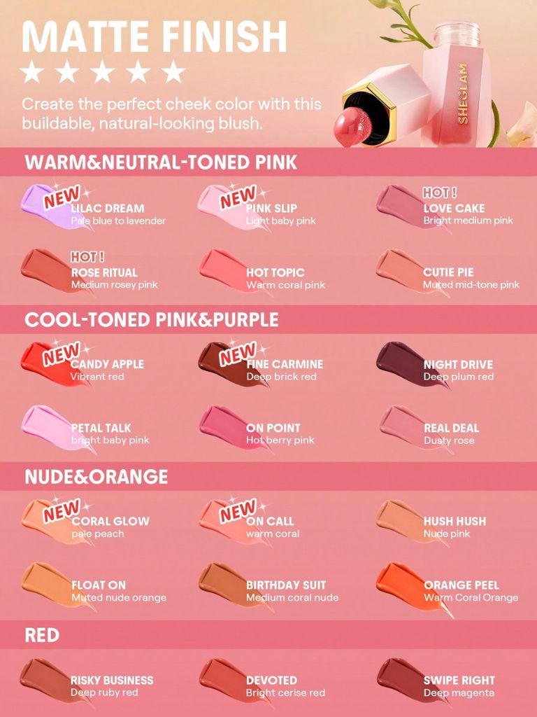 Sheglam Color Bloom Liquid Blush Matte Finish 5.2ml