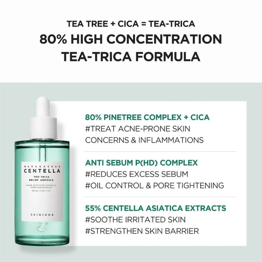 Ampolla calmante Skin1004 Tea-Trica Relief Ampoule 100ml tamaño grande