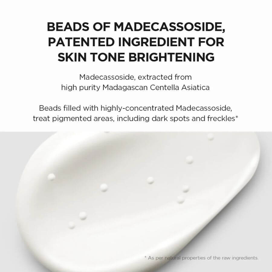 Textura crema gel con cápsulas de aceite y centella asiática para manchas