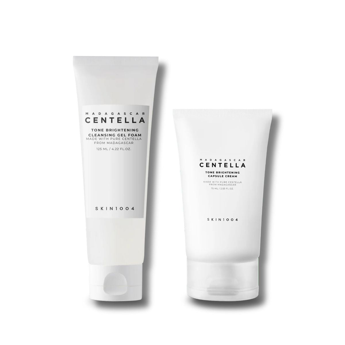 Kit dúo Skin1004 Tone Brightening limpiador gel y crema cápsulas manchas