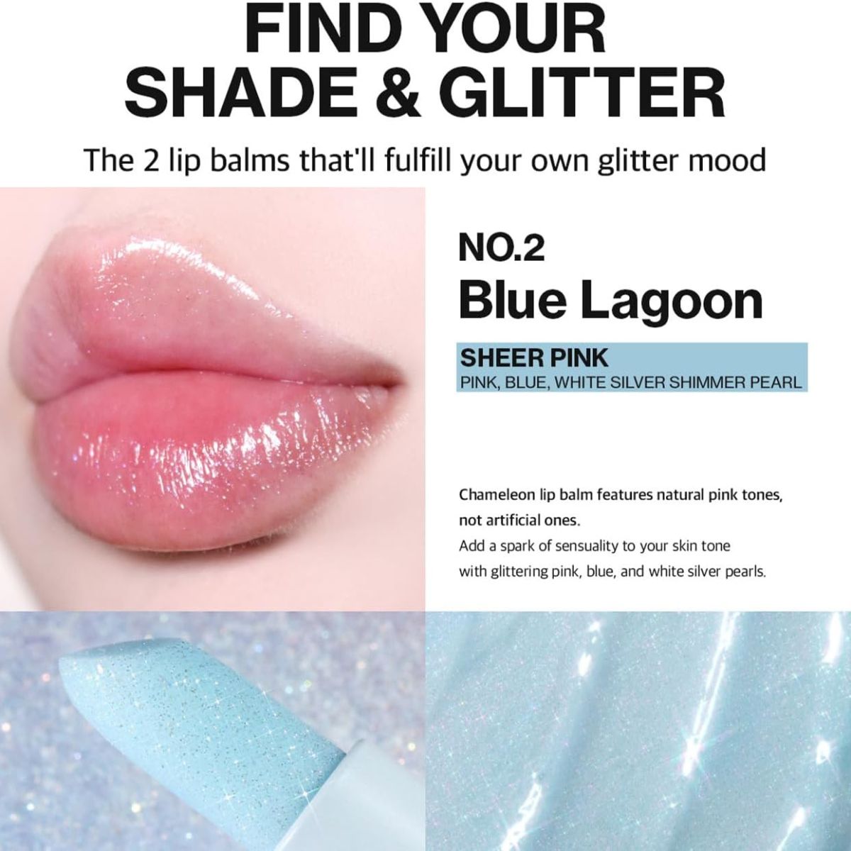 Unleashia Glacier Vegan Lip Balm No.2 Blue Lagoon 3.3g